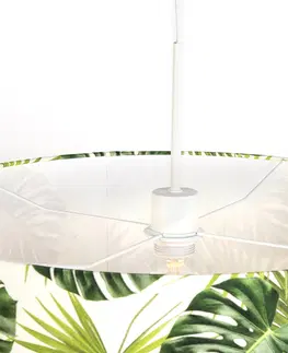 Zavesna svitidla Botanická závěsná lampa bílá s odstínem Leaf 50cm - Combi 1