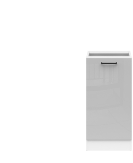 Kuchyňské linky JAMISON, skříňka dolní 50 cm bez pracovní desky, pravá, bílá/světle šedý lesk 