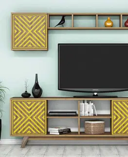Obývací stěny a sestavy nábytku Televizní stěna INCI ořech žlutá