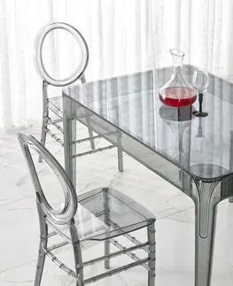 Jídelní stoly HALMAR Jídelní stůl Gomez kouřové sklo