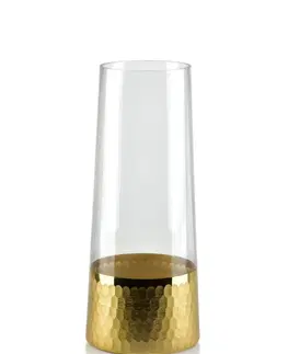 Dekorativní vázy Mondex Skleněná váza Serenite 25 cm čirá/zlatá