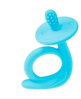 Hračky Akuku Dětské silikonové kousátko Šneček modrá, 9,5 x 7 x 5 cm