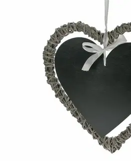 Tabule Ratanové závěsné srdce s křídovou tabulkou - 30*3*30 cm Van der Leeden 904455