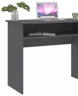 Pracovní stoly Psací stůl s policí 90x50 cm Dekorhome Černá