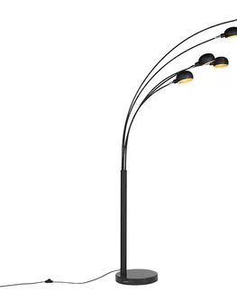 Stojaci lampy Designová stojací lampa, černá, 5 světel, Sixties Marmo