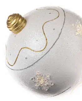 Vánoční dekorace Vánoční LED dekorace Ball bílá, pr. 24 cm