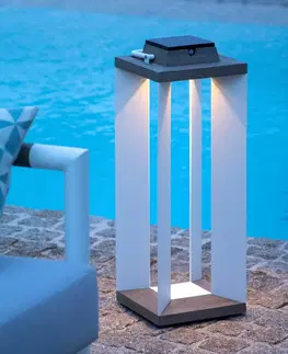 Solární lampy s pohybovým čidlem Les Jardins Solární lucerna Teckalu, duratek/bílá, 65,5cm
