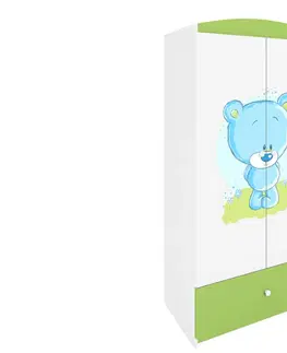 Dětský nábytek Kocot kids Dětská skříň Babydreams 90 cm medvídek zelená