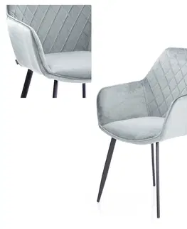 Židle HOMEDE Designová židle Vialli stříbrná, velikost 60x42x84