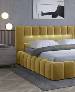 Postele Čalouněná postel LAMICA 160 cm kovový rošt Monolith 48