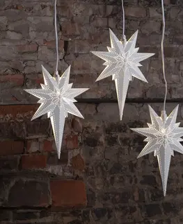 Vánoční světelná hvězda STAR TRADING Dekorační hvězda Betlém z kovu, bílá