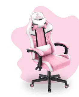 Herní křesla Dětská hrací židle HC - 1004 bílo-růžová