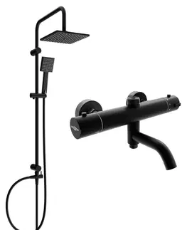 Sprchy a sprchové panely Sprchový set MEXEN Tord - termostatická vanovo-sprchová baterie Kai černý