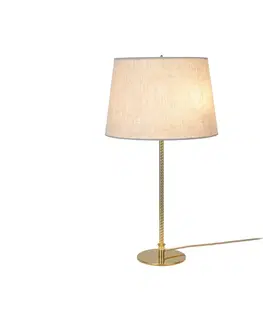 Stolní lampy GUBI Stolní lampa GUBI 9205, mosaz, plátěné stínidlo, výška 58 cm