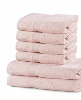 Ručníky DecoKing Sada ručníků a osušek Marina růžová, 4 ks 50 x 100 cm, 2 ks 70 x 140 cm