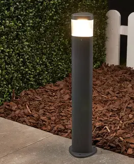 Sloupková světla Lucande Milou – LED svítidlo s podstavcem z hliníku