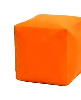 Sedací vaky Sedací taburet CUBE oranžový s náplní