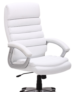 Kancelářské židle Kancelářské křeslo MALEPHORA, bílá ekokůže