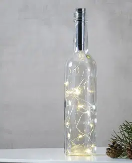 Světelné řetězy do interiéru STAR TRADING Světelný řetěz pro láhve Dew Drops 75 cm, stříbrný