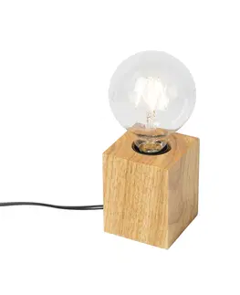 Stolni lampy Venkovská stolní lampa dřevo přírodní - Bloc