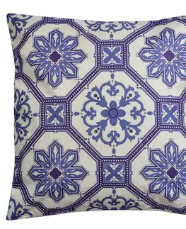 Dekorační polštáře Polštář s modrými ornamenty - 43*43 cm Clayre & Eef KG023.062