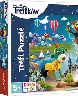Hračky puzzle TREFL - Puzzle 100 - Pohádkový večer s Treflíky / Dobrou noc, Treflíci
