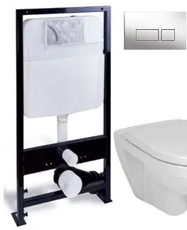 WC sedátka PRIM předstěnový instalační systém s chromovým tlačítkem  20/0041 + WC JIKA LYRA PLUS + SEDÁTKO DURAPLAST PRIM_20/0026 41 LY6