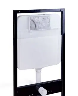 WC sedátka PRIM předstěnový instalační systém s černým tlačítkem  20/0044 + WC CERSANIT DELFI + SEDÁTKO PRIM_20/0026 44 DE1