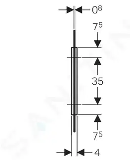 Koupelnové baterie GEBERIT Příslušenství Pisoárová dělící stěna, sklo antracit 115.211.CD.1