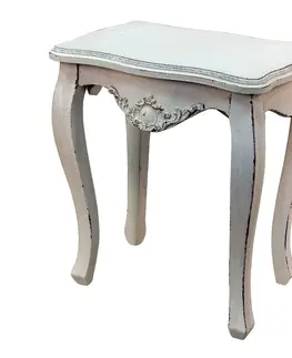 Konferenční stolky Bílý antik odkládací stolek Frischie - 52*35*58 cm Clayre & Eef 5H0538
