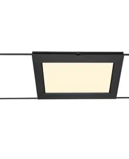 Svítidla pro lankové osvětlení SLV BIG WHITE PLYTTA rectangular svítidlo s lanem pro nízkonapěťový lanový systém TENSEO, 2700K, černá 1002864