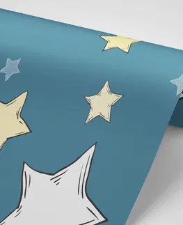 Dětské tapety Tapeta vesmírné hvězdičky s modrým pozadím