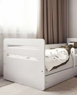 Dětské postýlky Kocot kids Dětská postel Tomi bílá, varianta 80x180, se šuplíky, s matrací