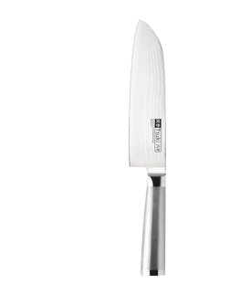 Kuchyňské nože Tsuki nůž z damaškové oceli Santoku 18 cm - kovová rukojeť