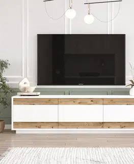 Televizní stolky Televizní stolek FR4 borovice atlantic bílá
