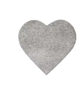 Prkénka a krájecí desky Šedý podtácek ve tvaru srdce z hovězí kůže - 15,5*14*0,3cm Mars & More HOZHG