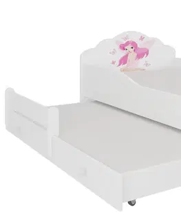 Postele ArtAdrk Dětská postel CASIMO II | s přistýlkou Provedení: Dívka s křídly