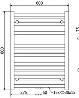 Radiátory MEXEN Hades otopný žebřík/radiátor 800 x 600 mm, 447 W, černá W104-0800-600-00-70