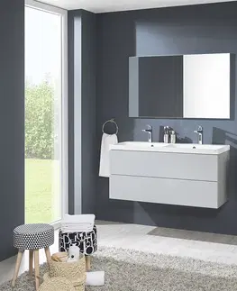 Koupelnový nábytek MEREO Aira, koupelnová skříňka s umyvadlem z litého mramoru 121 cm, šedá CN733M