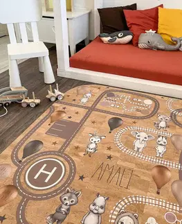 Korkové koberce Dětský koberec cesta a hry - Skandinávská zvířátka
