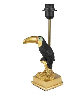 Lampy Zlato-černá noha stolní lampy Toucan gold - 14*10*31 cm Clayre & Eef 6LMP763