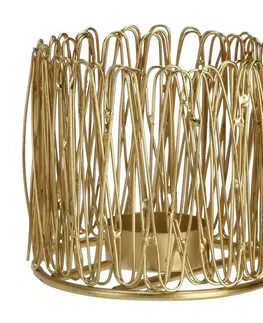 Svíčky DekorStyle Designový svícen Goldis 9,5x10 cm zlatý