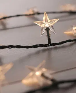 Vánoční řetězy a lamety DecoKing Světelný řetěz STARSS 1250 cm teplá bílá