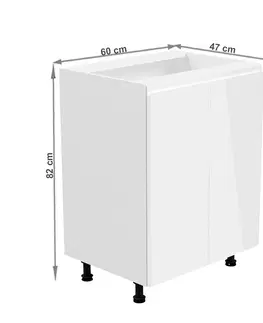Kuchyňské linky Spodní skříňka AURORA D602F Tempo Kondela Bílá