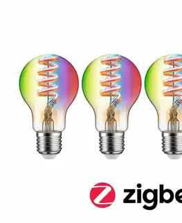 LED žárovky PAULMANN Filament 230V Smart Home Zigbee 3.0 LED žárovka E27 3x6,3W RGBW+ stmívatelné zlatá