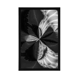 Abstraktní a vzorované Plakát umělecká abstrakce v černobílém provedení