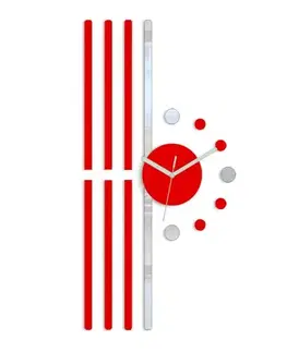 Nalepovací hodiny ModernClock 3D nalepovací hodiny Line červené