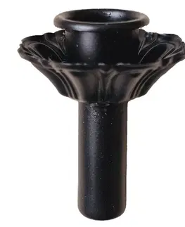 Svícny Černý antik kovový dekorační svícen Tilli - Ø 5*Ø 2*7cm Sommerfield F3901-MB kvet