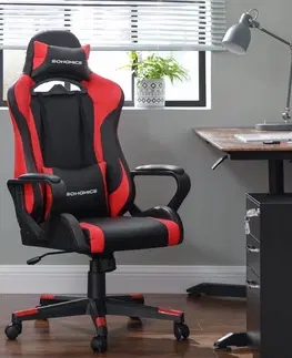 Kancelářské židle SONGMICS Herní židle Terax černo-červená