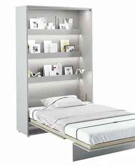 bez úložného prostoru Vysoká sklápěcí postel ve skříni MONTERASSO, 120x200, šedá